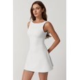 thumbnail image 3 of Vestido de tenis QINSEN para mujer, entrenamiento, con pantalones cortos integrados, color blanco S, 3 of 6