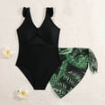 thumbnail image 4 of WRKEKC Girls Tankini Set 2 Piece Solid Color Cap Sleeve Top with Skirted Bottom Removable Pads 9-16 Years, 4 of 9