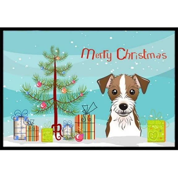 Carolines Treasures BB1574MAT Christmas Tree & Jack Russell Terrier Indoor or Outdoor Mat- 18 x 27