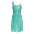 thumbnail image 2 of Alvivi Kids Girls Sequins Sleeveless Latin Jazz Ballet Lyrical Dance Dress Gymnastics Leotard Dancewear Mint Green 6, 2 of 6