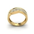 thumbnail image 3 of Genuine 0.5ct Round Cut Diamond Prong Women's 3Row Fancy Wedding Band Ring Bridal Anniversary Solid 18K Gold G SI1, 3 of 3