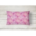 thumbnail image 2 of Carolines Treasures BB7564PW1216 Watercolor Hot Pink Hearts Canvas Fabric Decorative Pillow  12H x16W multicolor, 2 of 3