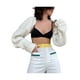 thumbnail image 2 of Txlixc Abrigo de suéter de punto ultracorto para mujer, ropa de versión suelta simple de estilo sexy Txlixc Moda, 2 of 10
