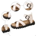 thumbnail image 5 of Rokment Women's Orthopedic Cork Footbed Platform Walking Flat Sandals Comfortable Leather Buckles Strappy Dress Sandals Arch Support Beach Summer Casual Footwear White Size 9.5, 5 of 7