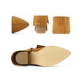 thumbnail image 3 of BLISSFUL STEP Women's Boots Studded Faux Suede Pointed Toe Chunky Heel Zipper Booties Brown 8, 3 of 6