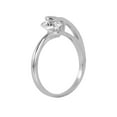thumbnail image 4 of Sterling Silver 925 Rhodium Plated Plain Clear Cubic Zirconia Loop Ring White Jewelry Female Size 9, 4 of 4
