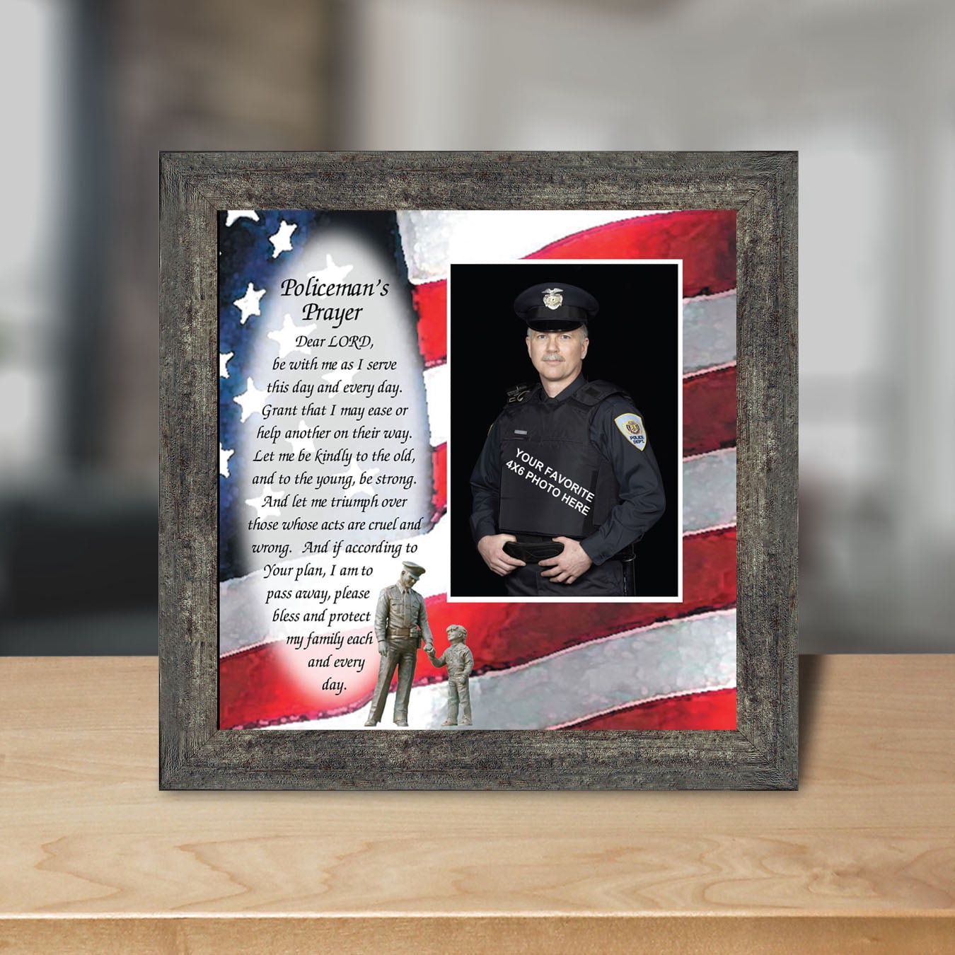 Police Officer Gifts, Law Enforcement Gifts, Police Gifts for Men, Gifts for Cops, First Responders, Sheriff, Deputy or State Police, Picture Framed Wall Art for the Home or Police Station, 6794BW