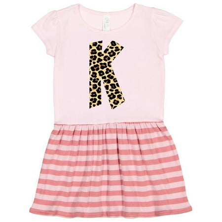 

Inktastic Leopard Print Letter K Gift Toddler Girl Dress