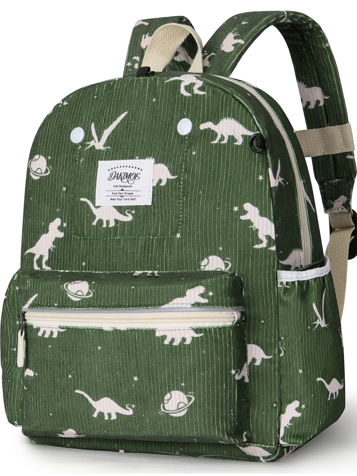 DAKIMOE Toddler School Backpack for Girls and Boys 2-5 Kids Bookbags Preschool Kindergarten Backpacks 13.5" Corduroy Daycare Bags School Travel