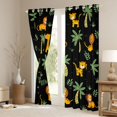 thumbnail image 3 of Homewish Cute Wild Animal Curtains Pack of 2 (42x84 Each),Cartoon Giraffe Lions Curtains Blackout,Orange Black Green Bedroom Curtains For Boys Kids,Luxury Bedroom Decor, 3 of 6