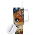 thumbnail image 2 of DIXRUYEE Steel Water Bottles Tumbler Creative Radiant Cat Surrounded by Flowers Pattern 40oz/30oz, 2 of 9
