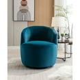 thumbnail image 6 of Teal Chair With Velvet Surface, Swivel Feature And Black Powder Coated Metal Ring, Foam Filled Armchair In Option, Ring Model, 6 of 6