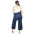thumbnail image 4 of Jeans culotte con bolsillos frontales Tallas Extras, 6859 (Mezclilla tono oscuro) azul oscuro 36, 4 of 5