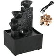 Pcapzz Tabletop Waterfall Fountain Relaxation Meditation Desktop Fountain with Soft Lights