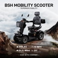 thumbnail image 5 of QEEKA Mobility Scooter,4 Wheels Mobility Scooter for Adults Seniors, Electric Folding Wheelchair Device for Travel,3-Speed Travel Long,Black, 5 of 11