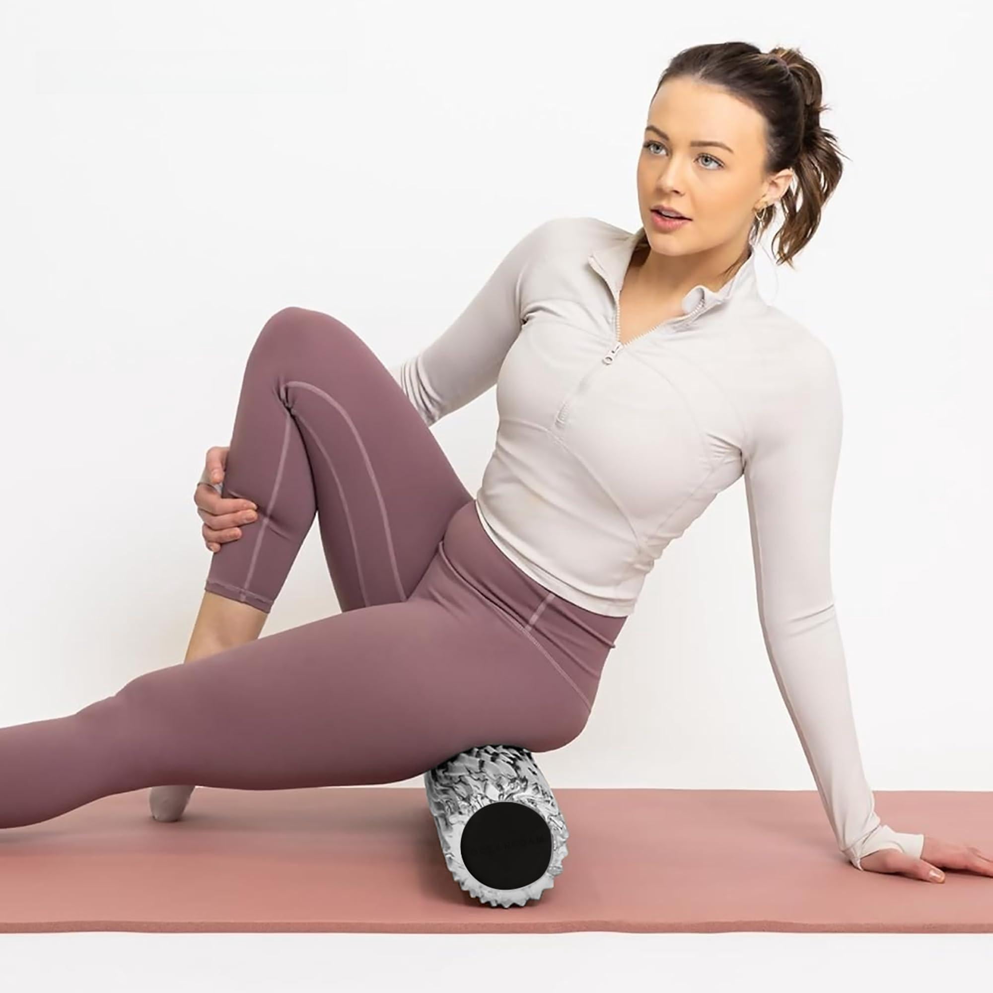 Soft Tidal Roller (black Marbled) - Low Density Foam For Physical  Excercise & Stretching Wave Textured Yoga Athletics Wellness Full Size 20" X 5"