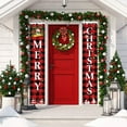 thumbnail image 3 of Merry Christmas Banner Christmas Porch Sign Decorations - Red Black Buffalo Plaid Outdoor Xmas Decor, Hanging Christmas Banner for Indoor Outside Front Door Garage Holiday Party Wall Decor, 3 of 9