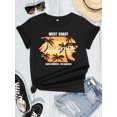 thumbnail image 2 of FIUFY Womens California West Coast Short Sleeve Graphic Tees Summer Casual Tops, 2 of 5