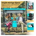 thumbnail image 5 of Double Camping Chair with Canopy, 2-Person Canopy Chair with Mini Table Cup Holder, Cooler Bag & Carry Bag, Outdoor Folding Chairs for Beach, Lawn, Sports and Outside Activities (Turquoise), 5 of 9