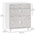 thumbnail image 3 of HOMCOM Table de Nuit, Table de Chevet avec 2 Tiroirs, Style Mi-Siècle, Blanc, 3 of 10