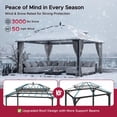thumbnail image 6 of Sunjoy 16x12 ft. Outdoor Gazebo Steel Hardtop with Curtain and Netting,Kingston Series, 6 of 12