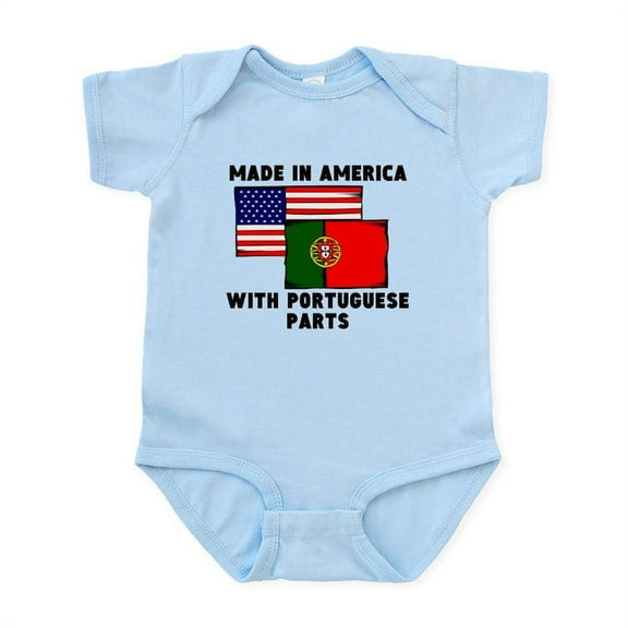 CafePress - Made In America With Portuguese Parts Body Suit - Baby Light Bodysuit, Size Newborn - 24 Months