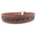 thumbnail image 4 of Hooey Pecan Tooled Turquoise Inlay Belt 1914BE5, 4 of 5
