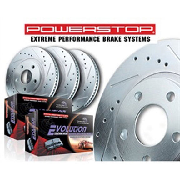 PowerStop Front and Rear Z36 Truck & Tow Carbon-Fiber Ceramic Brake Pad and Drilled and Slotted Rotor Kit Fits: FORD Select Models K1881-36
