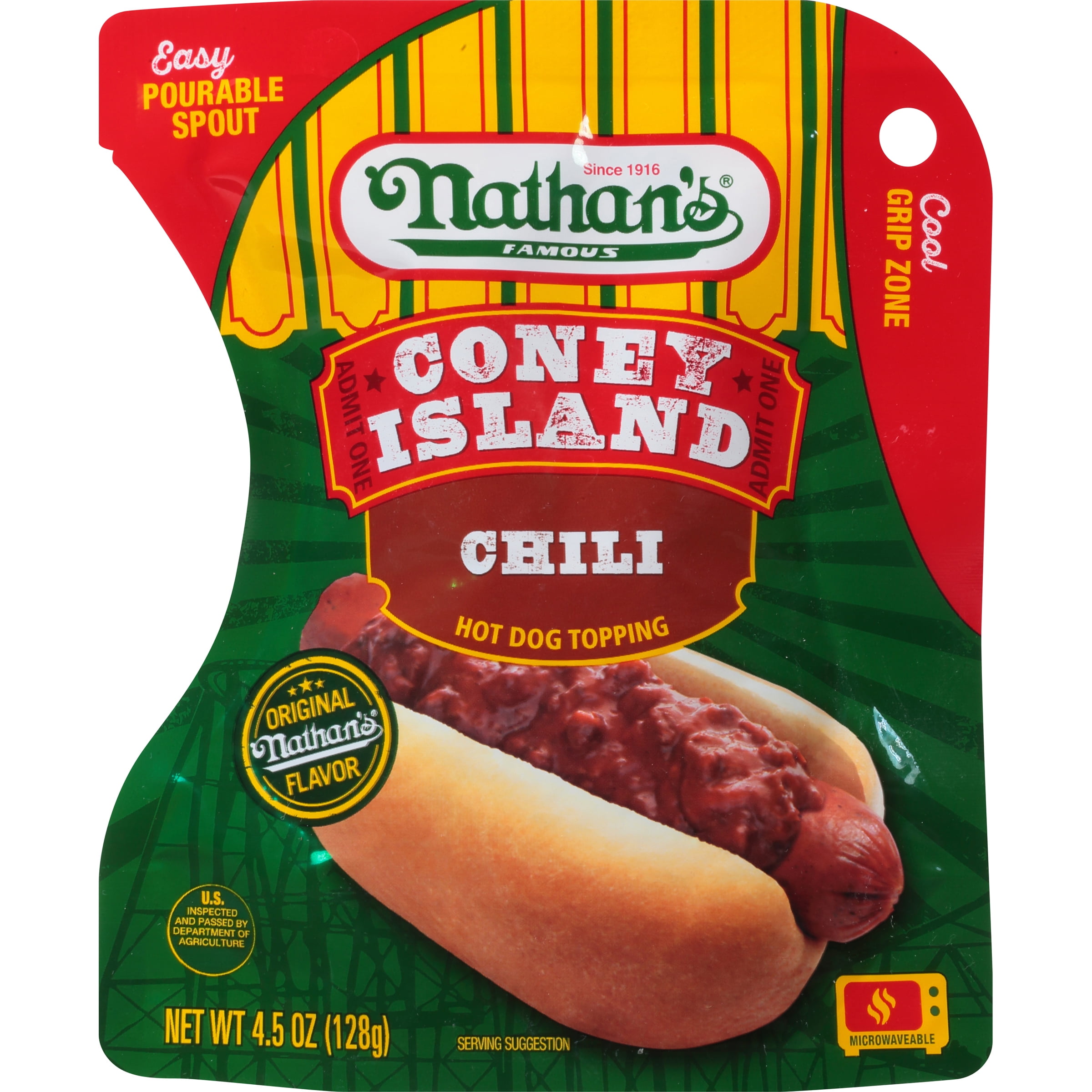 Nathan's Original Coney Island Chili Hot Dog Topping, 4.5 