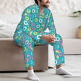 thumbnail image 6 of Bingfone Men's Pajama Set 2 Piece Loungewear PJs, Long Sleeve with Pajama Pants-Donut, 6 of 7