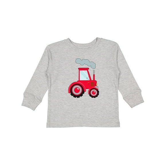 Inktastic Fun Red Tractor Boys or Girls Long Sleeve Toddler T-Shirt