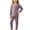 Purple, variant on Girls 2pc Cotton Outfits Summer Fall Solid Color Long Sleeve Crew Neck T-Shirts Comfy Pants Homewear Sets Purple 18-24 Months