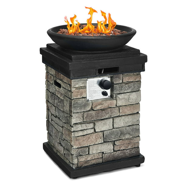 Costway Patio Propane Burning Fire Bowl, Can I Use My Propane Fire Pit In Garage
