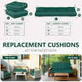 thumbnail image 6 of Outdoor Wicker Chair Cushions of 3 Pieces 44 x 19 x 4 Inch Waterproof Tufted Bench Cushions for Patio Furniture Fade Resistant 1 Loveseat and 2 Square Seat Pad for Swing Sofa Settee (Green), 6 of 12