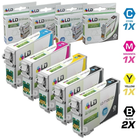 LD Remanufactured Cartridge Replacement for 126 (2 Black  1 Cyan  1 Magenta  1 Yellow  5-Pack)