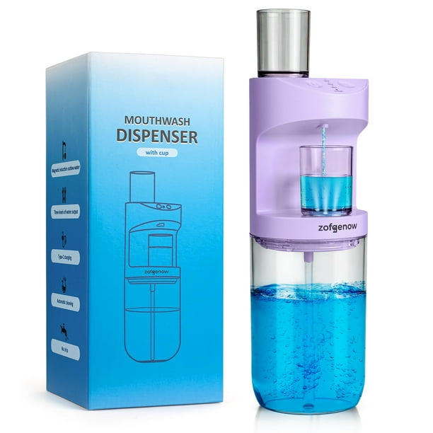 Dispensador automático de enjuague bucal ZOFGENOW 575 ml con vasos magnéticos