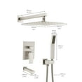 thumbnail image 6 of DUOSONG Brushed Nickel Shower System 10 Inch Brass Bathroom Deluxe Rain Mixed Shower Combination Set Wall Mounted Rain Shower Head System Shower Faucet Brushed Nickel brass Bath & Faucets, 6 of 6