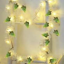 AYktou Christmas String Lights Garland, Simulated Cedar Christmas Rattan White Edge Green Edge Pull Flower Garland Hanging Ornaments for Wall Staircase Fireplace Banister Christmas Tree Decor, White