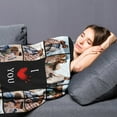 thumbnail image 5 of Custom Photo Blanket for Couples, Personalized Fleece Throw Blankets, Flannel Picture Blanket, Gifts for Husband/Wife/Girlfriend/Boyfriend, Birthday Valentines 30" W x 40" L, 5 of 6
