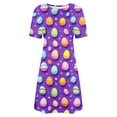 thumbnail image 3 of Graphic T Shirt Dress for Women Summer Casual Short Sleeve Cartoon Print Loose Fit Mini Sundress, 3 of 4