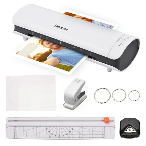 Bisofice Laminator,Cold Lamination 2 A4 Size 6IN1 Max Paper Cutter 2 Roller 9 6IN1 Cold Lamination inches Max Paper 9 inches Max Set A4 Size Lamination 2 Roller SL988 Laminator HUIOP Laminate SL988