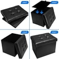 thumbnail image 3 of Taburete plegable con reposapiés Storage Ottoman ABIOYEAR, piel negra, 3 of 7