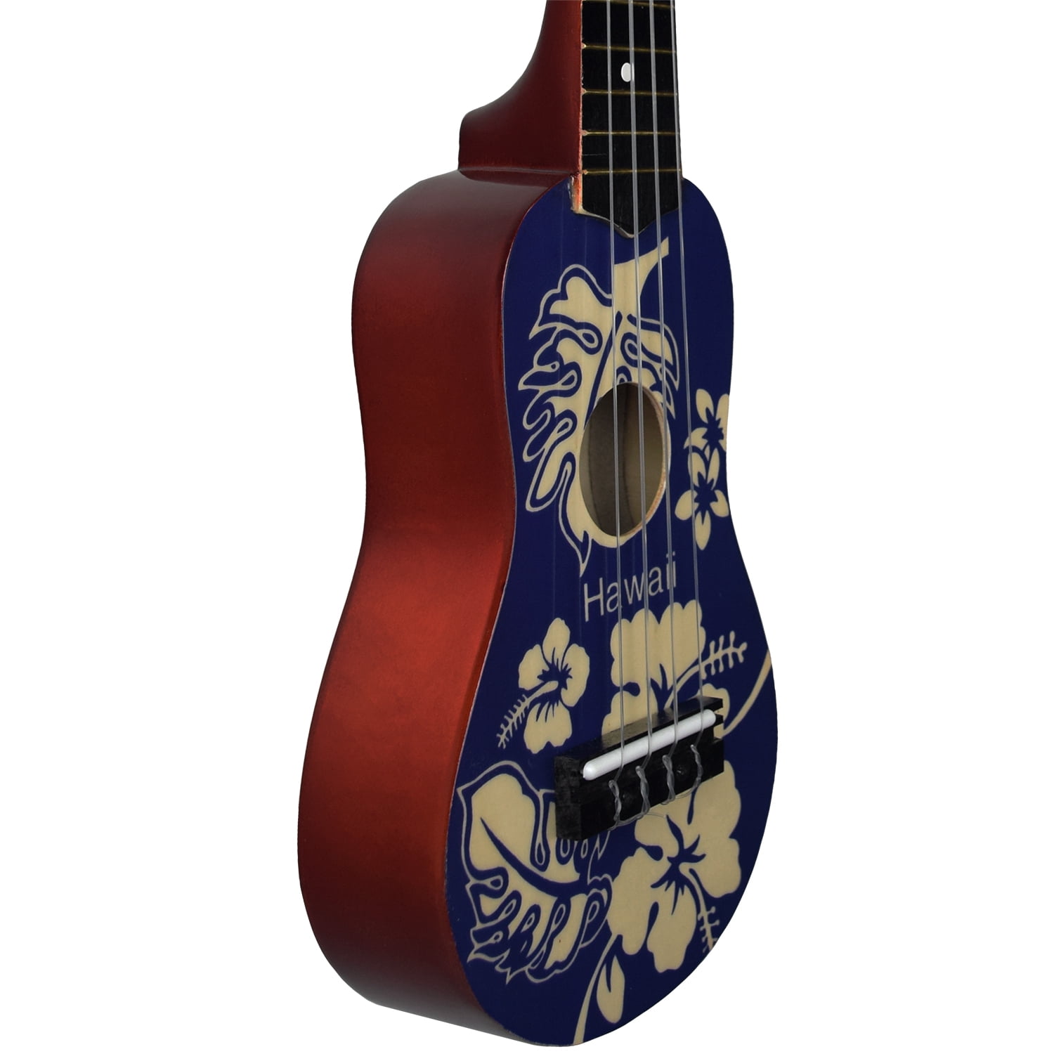 Sawtooth Rise Hawaii Beginners Ukulele with Case, Clip on Tuner, Chord Guide, Picks, and Free Music Lessons, Blue