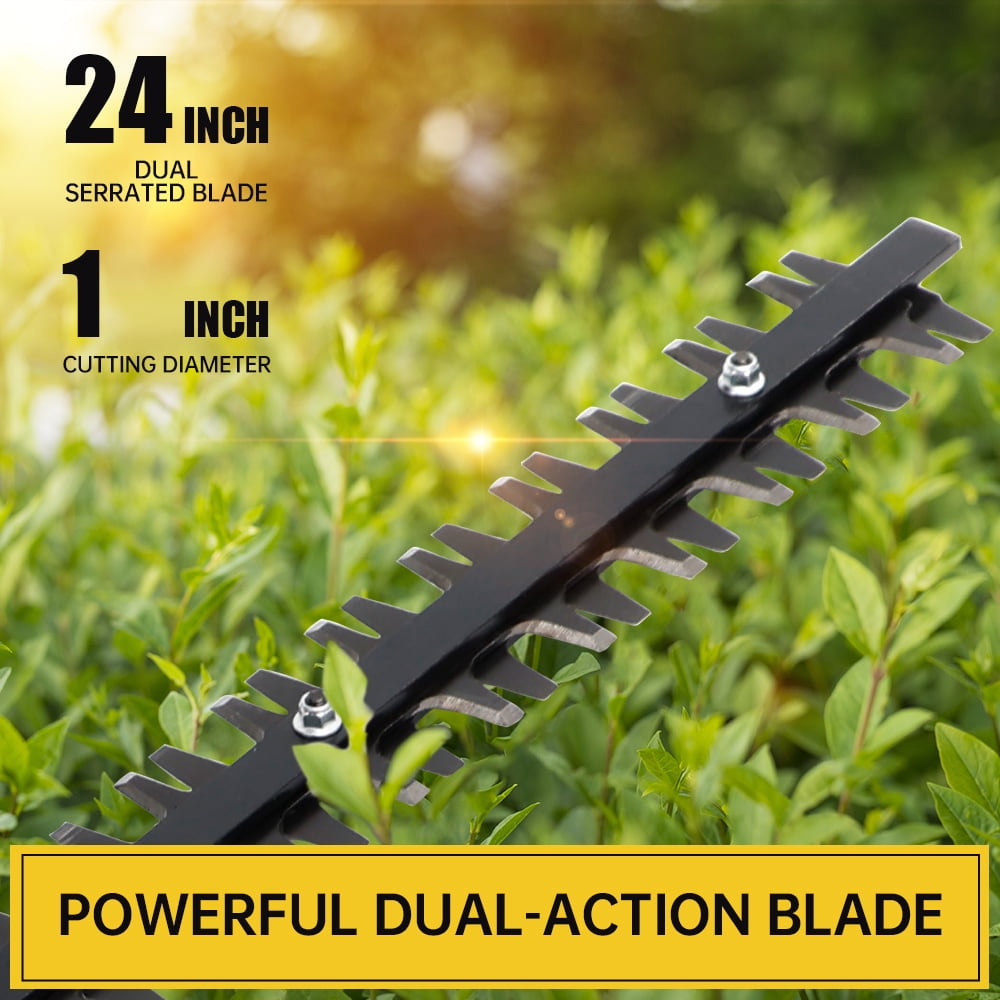 TOPTENG 26cc 2-Cycle Gas Powered Hedge Trimmer, double sided blade 24", recoil gasoline trim blade, Fast charger Red&Black
