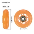 thumbnail image 2 of Uxcell 2.8" OD Inline Skate Wheels with Bearings 82A Skate Replacement, Orange 8 Pack, 2 of 5