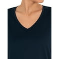 thumbnail image 6 of Time and Tru Women's Pima Cotton Blend V Neck Tee, 2-Pack, Sizes XS-XXXL, 6 of 7