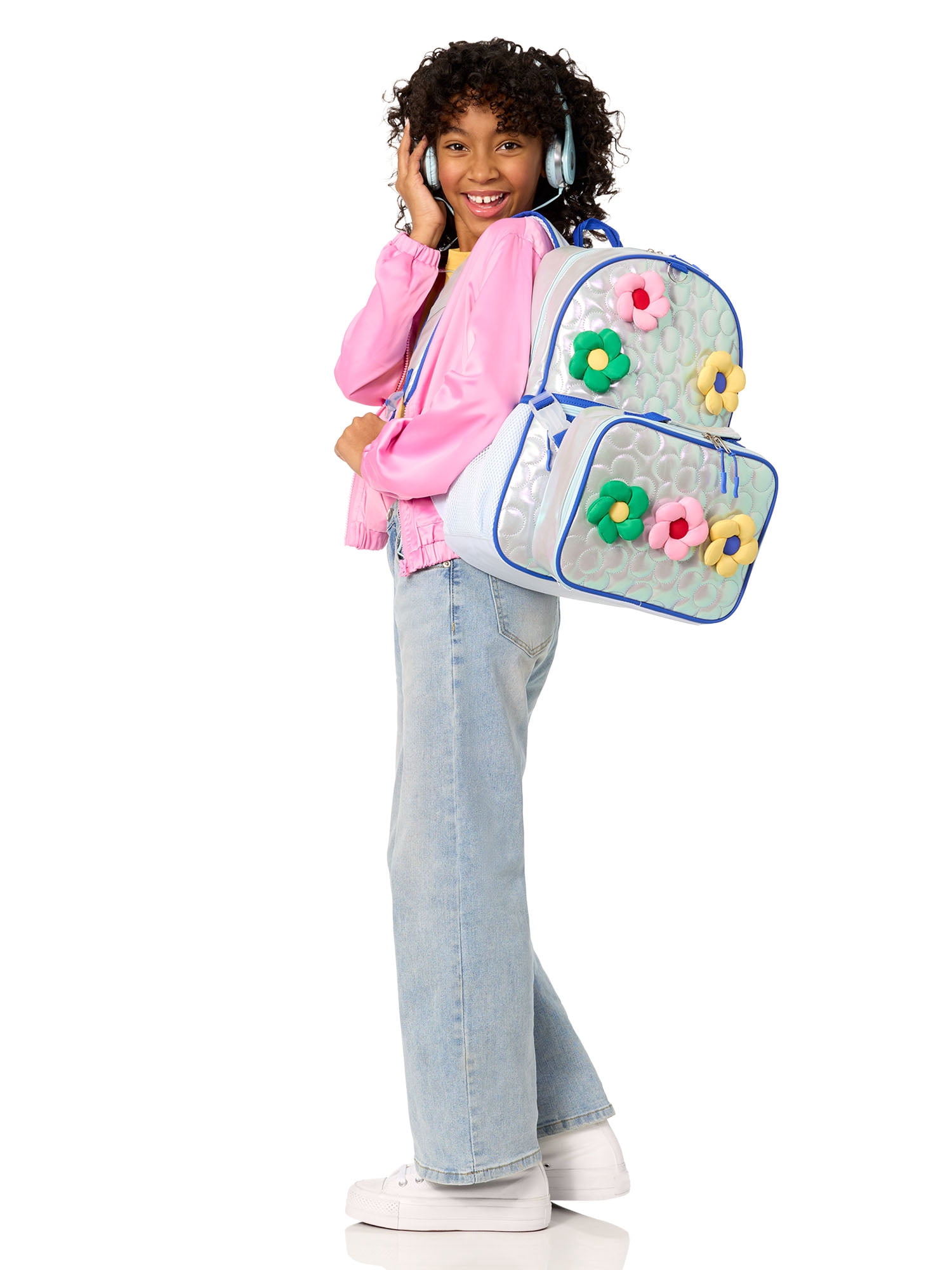 Schoolyard Vibes 17" 3 Piece Backpack Set with Headphones and Kids Lunch Box