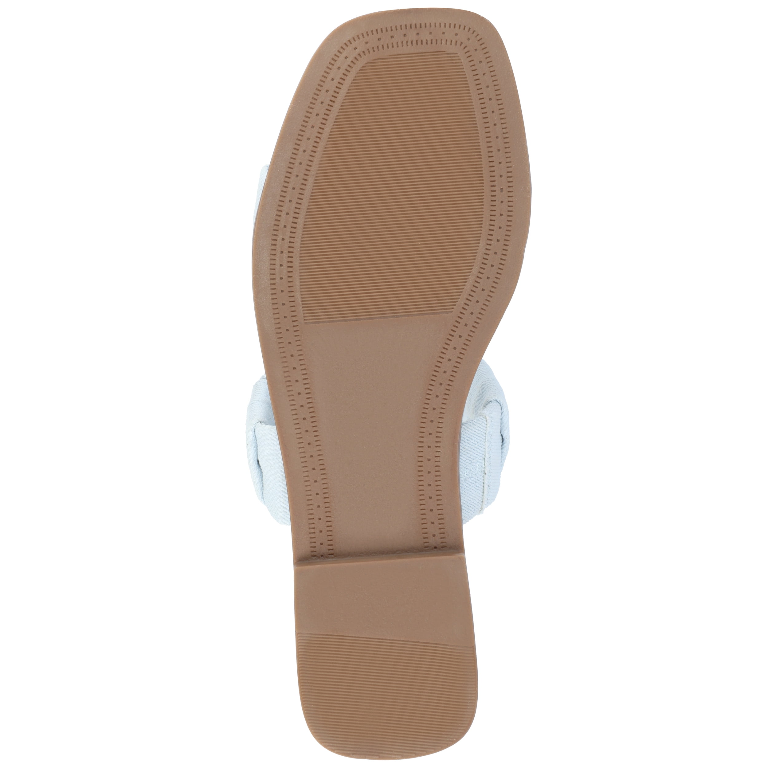 Journee Womens Pegie Slip On Faux Leather Flat Sandals