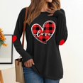 thumbnail image 2 of T Shirts For Women Heart Print Valentines Day Graphic Pullover Long Sleeve Trendy Casual Tops, 2 of 4