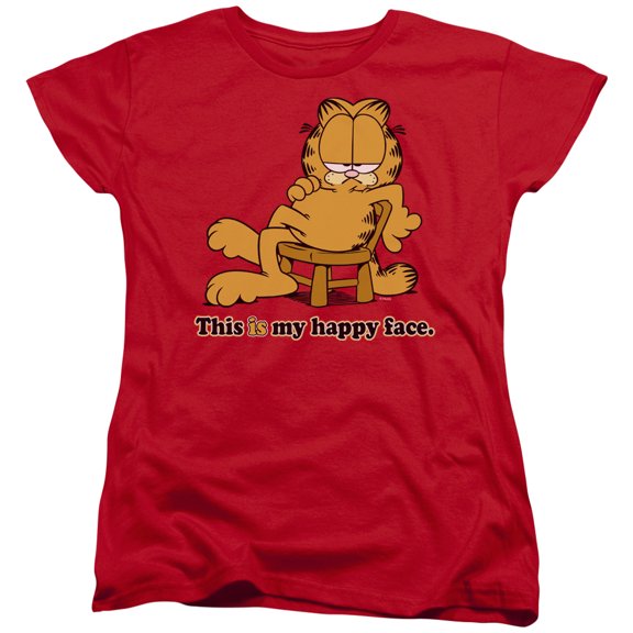Garfield Happy Face S/S Women's T-Shirt Red